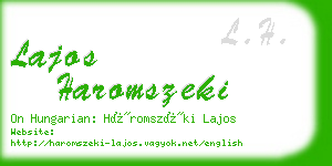 lajos haromszeki business card